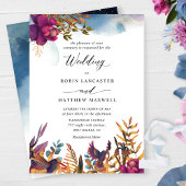 Mystic Garden Purples und Blues Jewel Tone Wedding Einladung