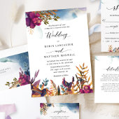Mystic Garden Purples und Blues Jewel Tone Wedding Einladung