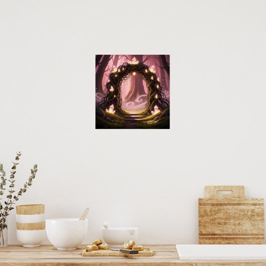 Mystic Gate of Enchanted Forest Light Poster (Küche)