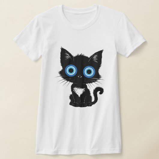 Mystic Gaze Black Cat Evil Eye T-Shirt (Ablage )