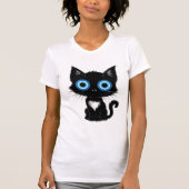 Mystic Gaze Black Cat Evil Eye T-Shirt (Vorderseite)