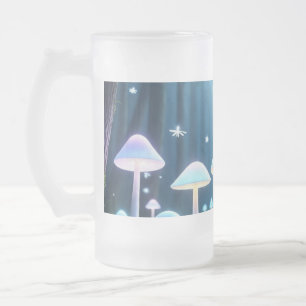 Mystic Glows Neon Mushrooms Mattglas Bierglas