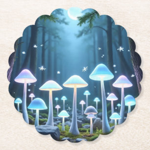 Mystic Glows Neon Mushrooms Untersetzer