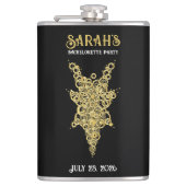 Mystic Gold Bachelorette Vinyl-Wrapped Flask Flachmann (Vorderseite)