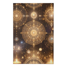 Mystic Gold Celestis Leinwand Art