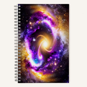 Mystic Gold Lila Twisted Universe Fun Landschaft Notizblock