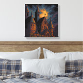 Mystic Gothic Castle Under Moonlight Leinwanddruck (Insitu (Schlafzimmer))