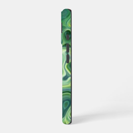 Mystic Green Abstrakt Wirbel iPhone 16 Hülle (Linke Seite)