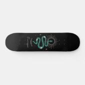 Mystic Green Celestie Snake & Name Cosmic Sparkle Skateboard (Horizontal)