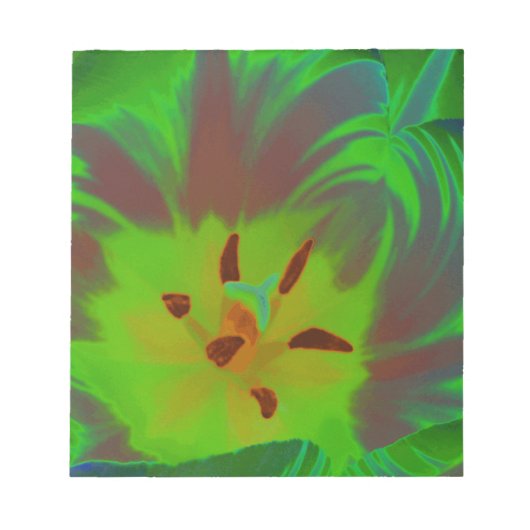 Mystic Green Tulip Notepad Notizblock (Vorderseite)