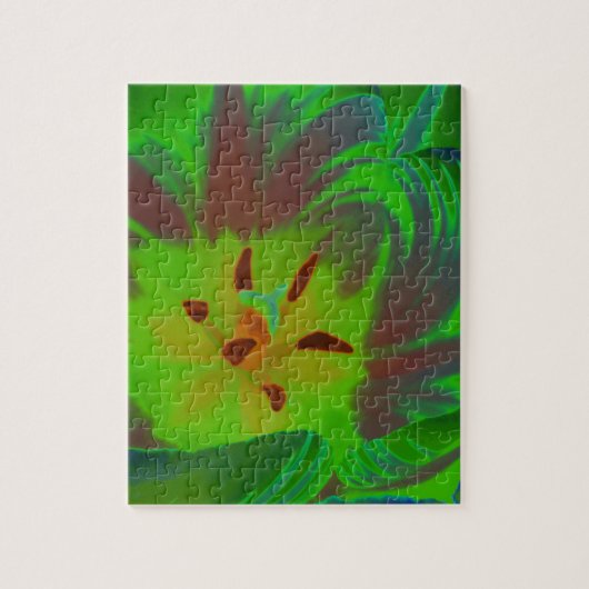 Mystic Green Tulip Puzzle (Vertikal)