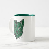 Mystic Green Wolf Fox Duality Tasse - Einzigartige (Vorderseite Links)