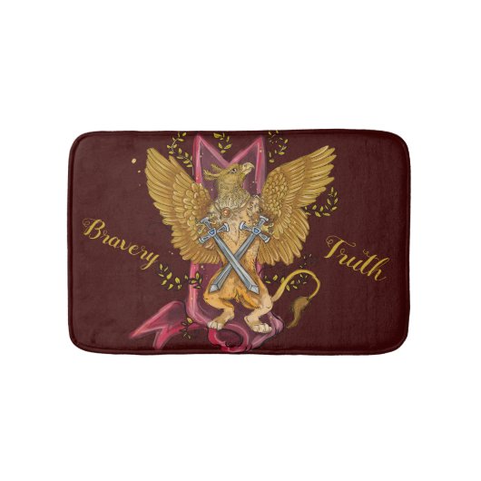 Mystic Griffin mit Schwertern Badematte (Vorderseite)