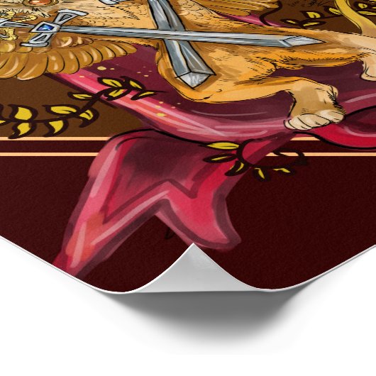 Mystic Griffin mit Schwertern Poster (Ecke)