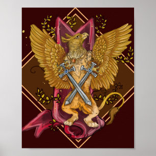 Mystic Griffin mit Schwertern Poster
