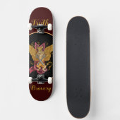 Mystic Griffin mit Schwertern Skateboard (Vorne)