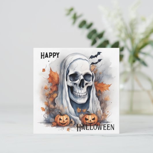 Mystic Halloween Ghost Art Skull-Geschenk (Stehend Vorderseite)