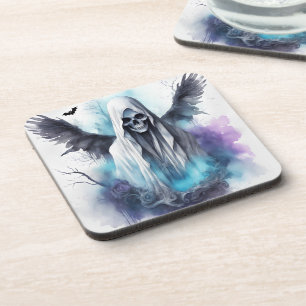 Mystic Halloween Ghost Gothic Wasserfarben Kunst Getränkeuntersetzer