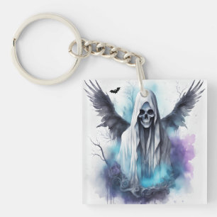 Mystic Halloween Ghost Gothic Wasserfarben Kunst Schlüsselanhänger