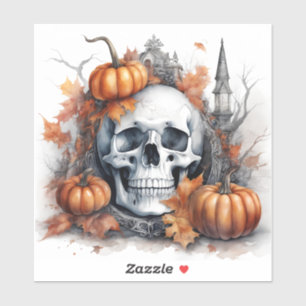 Mystic Halloween Gothic Skull Art Mystical Aufkleber