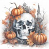 Mystic Halloween Gothic Skull Art Mystical Aufkleber (Vorderseite)