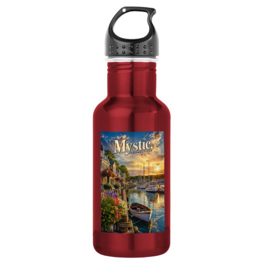 Mystic Harbor Reflections Edelstahlflasche (Vorderseite)