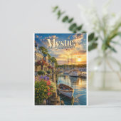 Mystic Harbor Reflexionen Postkarte (Stehend Vorderseite)