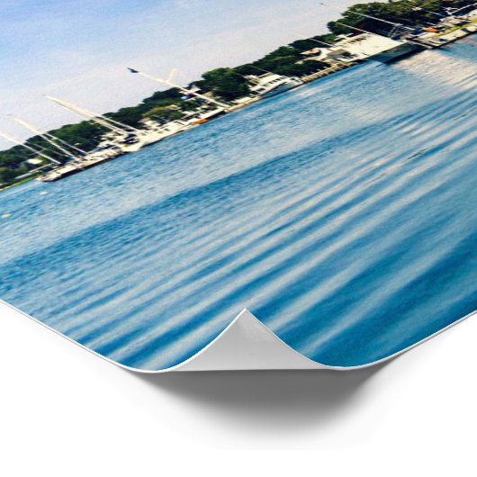 Mystic Harbour Clipper Ship Poster (Ecke)