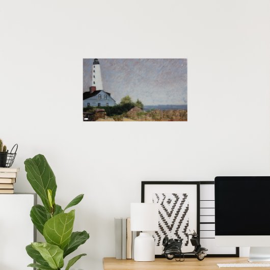 Mystic Harbour Lighthouse Poster Print (Heimbüro)
