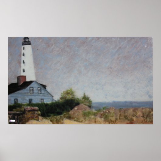 Mystic Harbour Lighthouse Poster Print (Vorne)