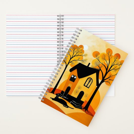 Mystic House mit Black Cat Notebook Notizblock (Innen)