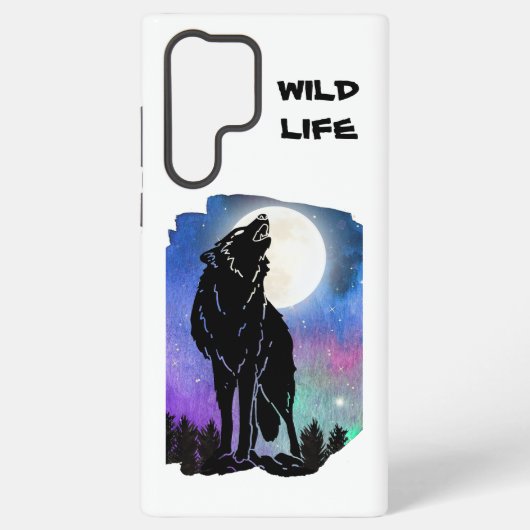 Mystic Howling Wolf Phone Case Samsung Galaxy Hülle (Rückseite)