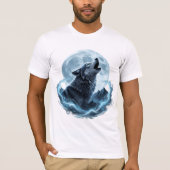 Mystic Howling Wolf Under the Full Moon – Spirit T-Shirt (Vorderseite)