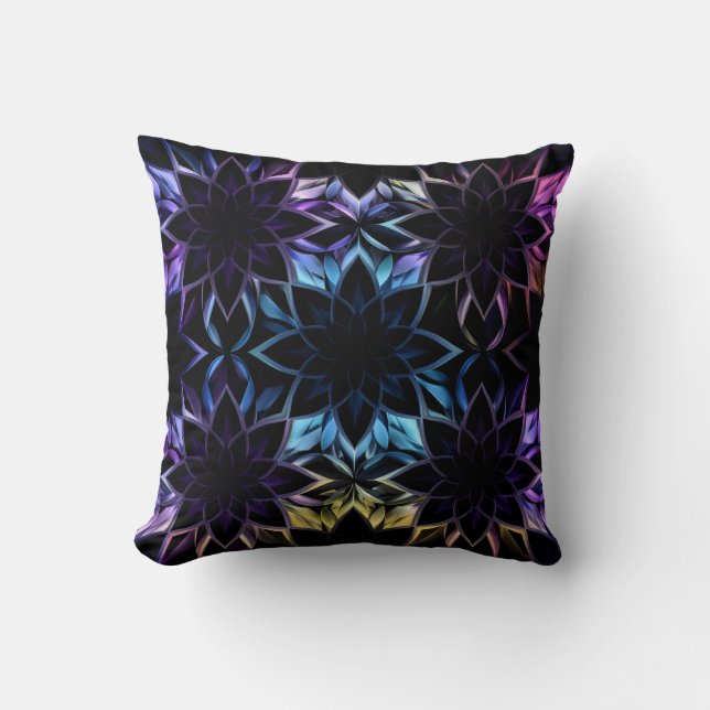 Mystic Iridescent Geo Blume Pillow Kissen (Vorderseite)