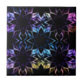 Mystic Iridescent Geometric Tile Art Fliese (Vorderseite)