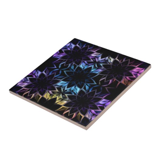 Mystic Iridescent Geometric Tile Art Fliese (Seite)
