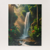Mystic Jungle Falls - Serene Waterfall Art Puzzle (Vertikal)