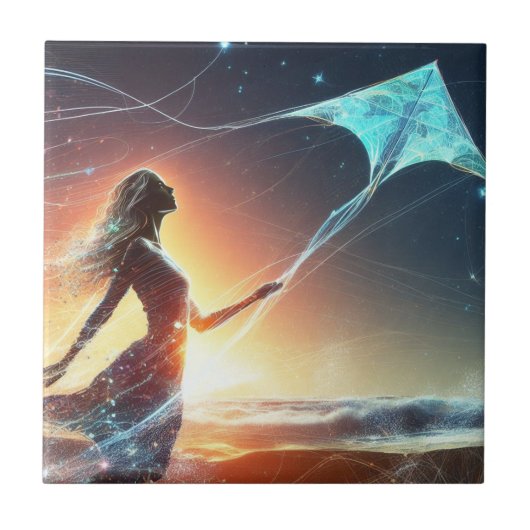 Mystic Kite Flyer Fliese (Vorderseite)