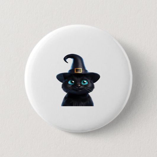 Mystic Kitty � Halloween Cat Classic T - Shirt Button (Vorderseite)