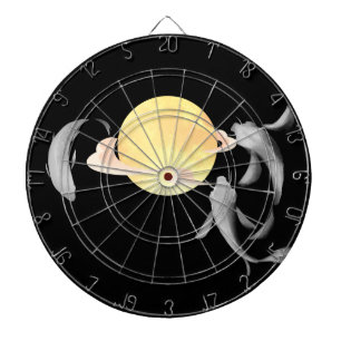 Mystic Koi & Golden Moon - Elegantes japanisches Z Dartscheibe