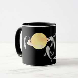 Mystic Koi & Golden Moon - Elegantes japanisches Z Tasse