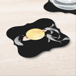 Mystic Koi & Golden Moon - Elegantes japanisches Z Untersetzer