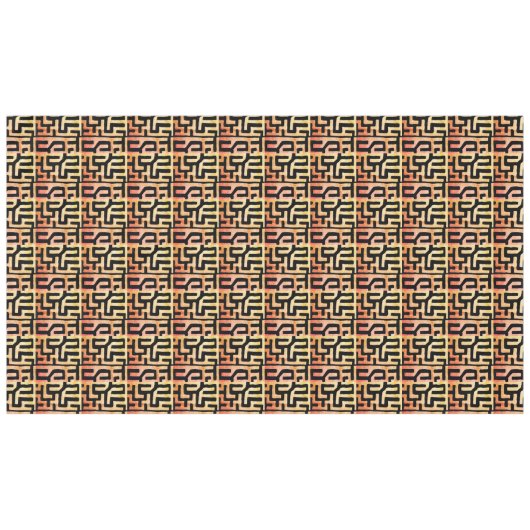 Mystic Kuba Tuch Tool Dyed Geometric Tischdecke (Vorderseite (Horizontal))