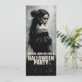 Mystic Lady in Dark Halloween Forest - Einladung (Stehend Vorderseite)