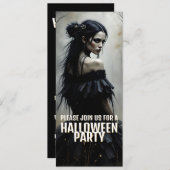 Mystic Lady in Dark Halloween Forest - Einladung (Vorne/Hinten)