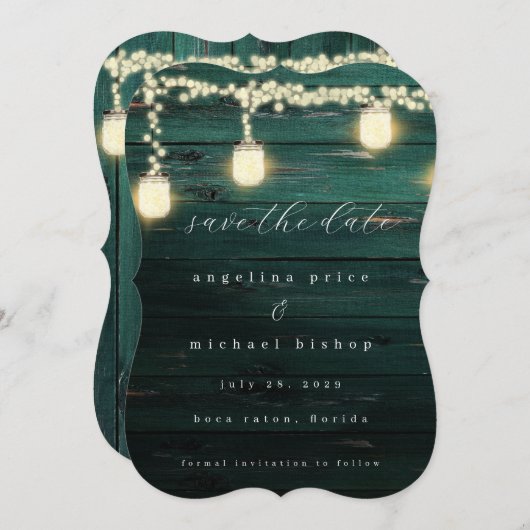 Mystic Lantern Wedding Save the Date Einladung (Vorne/Hinten)