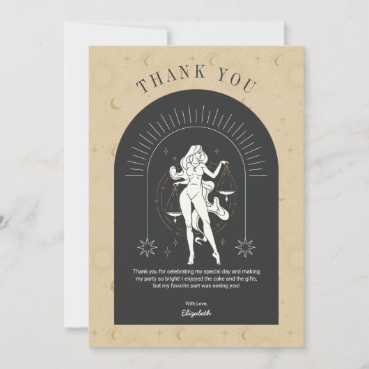 Mystic Libra Zodiac Arch Danke Karte (Vorderseite)