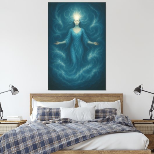 Mystic Light Goddess – Ethereal Divine Energy Art Leinwanddruck (Insitu (Schlafzimmer))