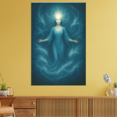 Mystic Light Goddess – Ethereal Divine Energy Art Leinwanddruck (Insitu (Wohnzimmer))