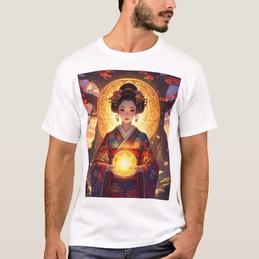 Mystic Light – Kimono Grace and Celestial Power T-Shirt (Vorderseite)